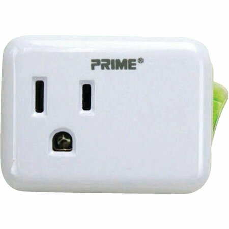 PRIME WIRE & CABLE & Cable 1-Outlet White Plug-In Outlet with Switch PBES001-BB